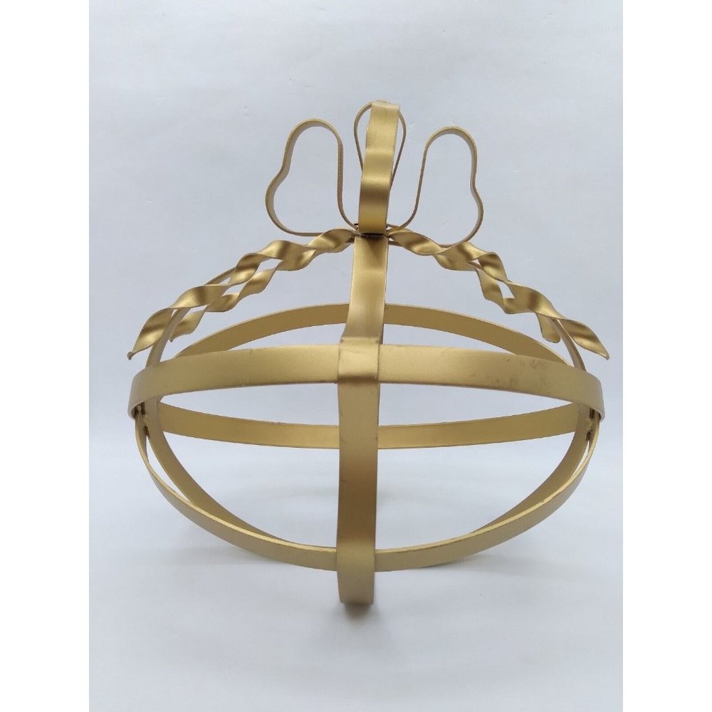 Unique Golden Metal Easter Egg Ribbon Decorative Orb 8"×8" approx.